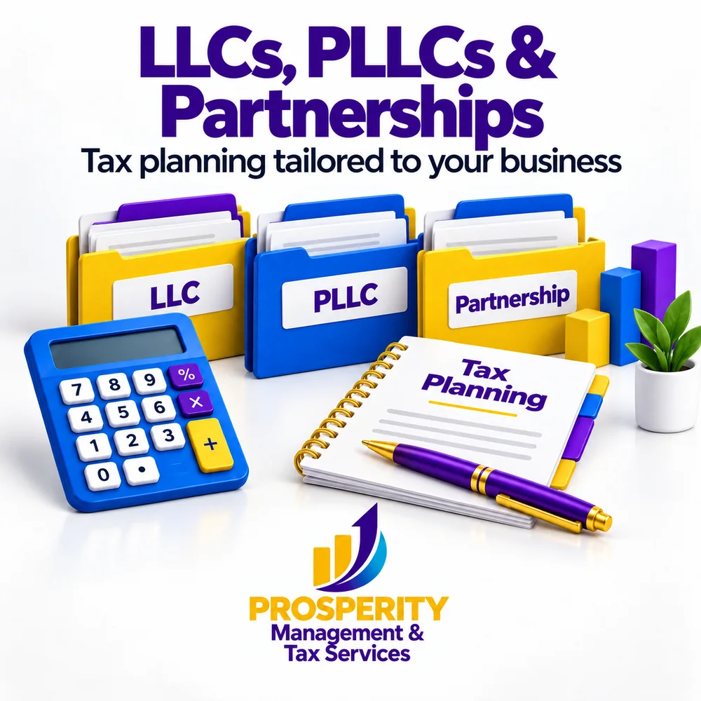 LLCs, PLLCs and Partnerships — tax planning tailored to your business
