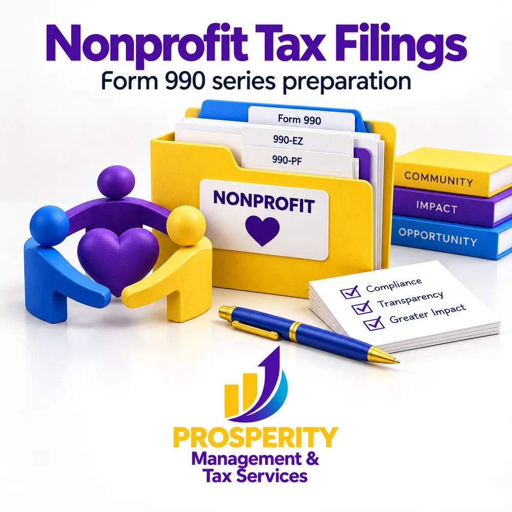 Nonprofit Tax Filings — Form 990 series preparation