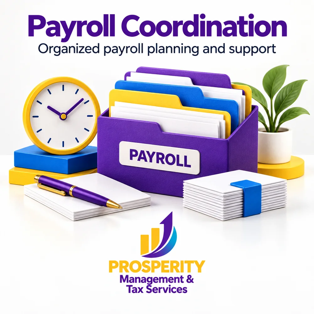 Payroll Coordination — organized payroll planning and support
